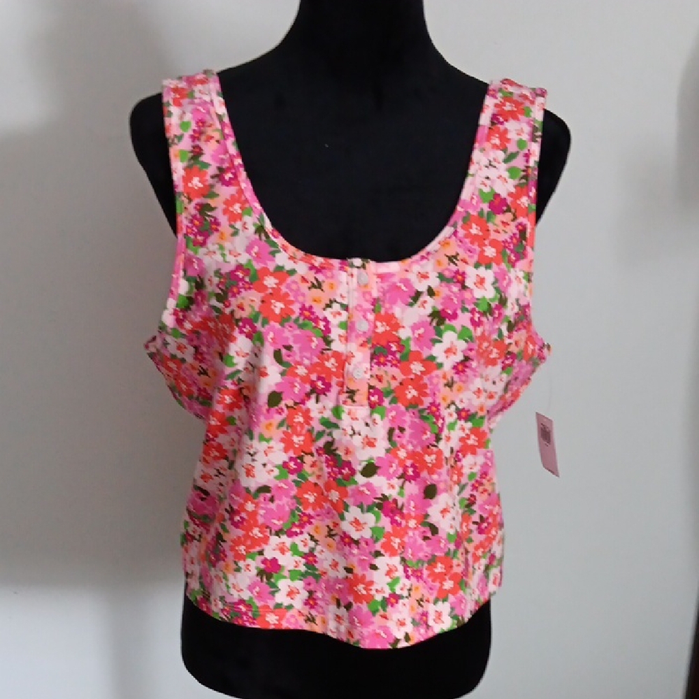 Old Navy Floral Tank Top - Pink and Green